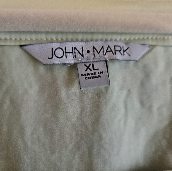 John Mark Boho Green Floral Embroidered Tunic Blouse - Size XL - Picture 5 of 9